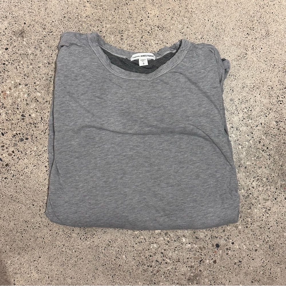 James Perse Classic Gray Long Sleeve Tee